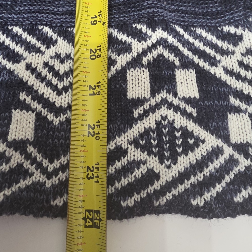 Kim Rogers Cardigan Womens Med Navy Aztec Open Cardigan Boho Cozy Soft Geometric - Picture 2 of 11
